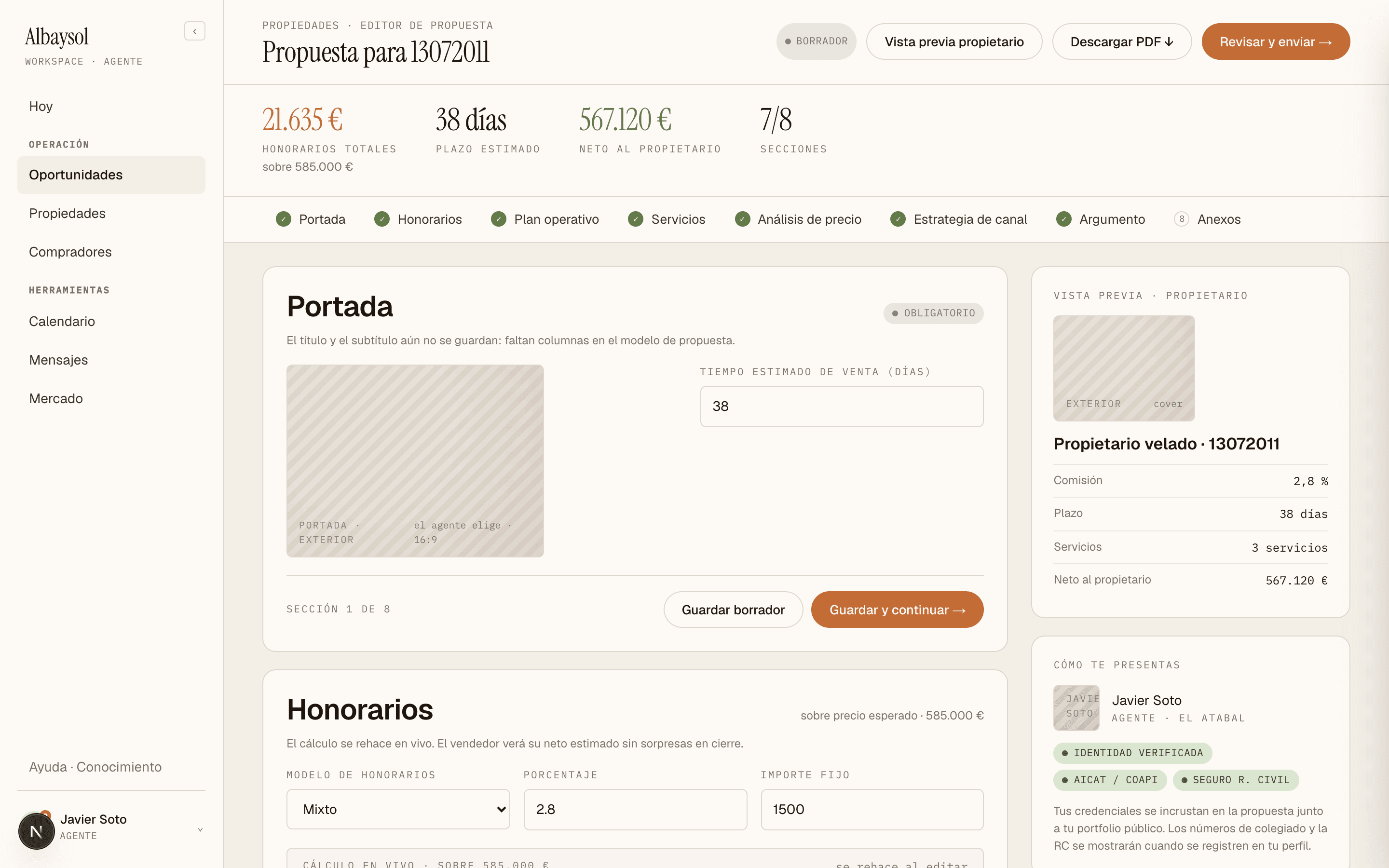 Editor de propuesta